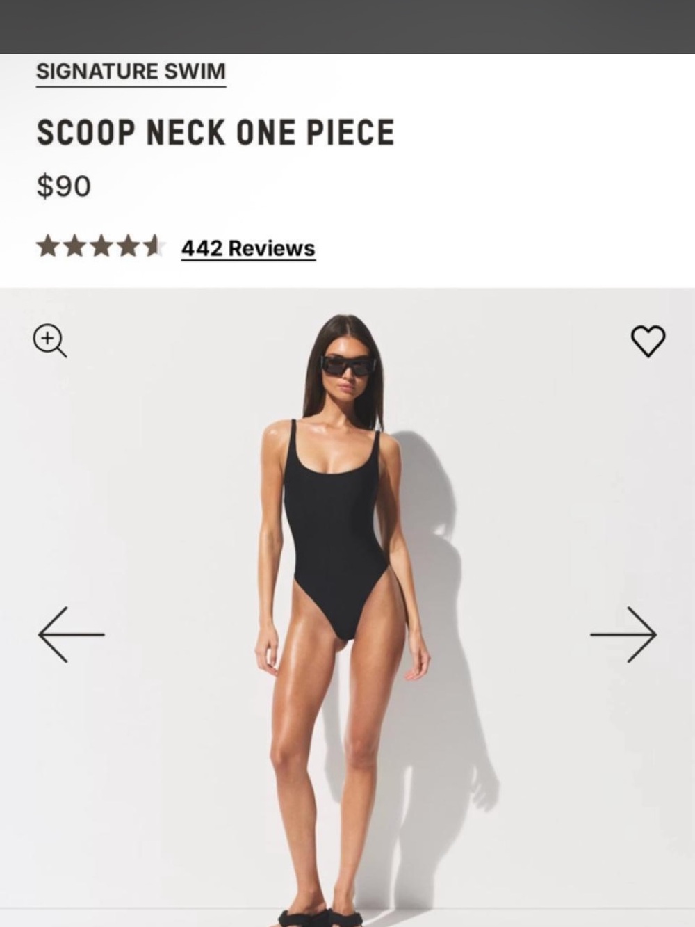 SKIMS Scoop Neck One Piece Swimsuit - Black